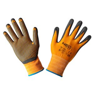 NEO Munkakesztyű nylon csúszásgátló nitril pöttyökkel X 9